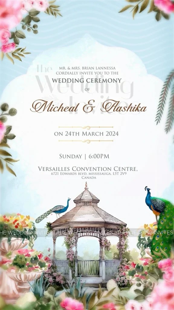 Peacock Theme Wedding Invitation | Animated Video