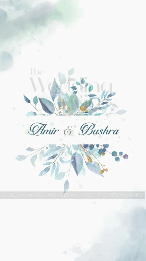 Blue Watercolor Botanical Invitation | Animated Video