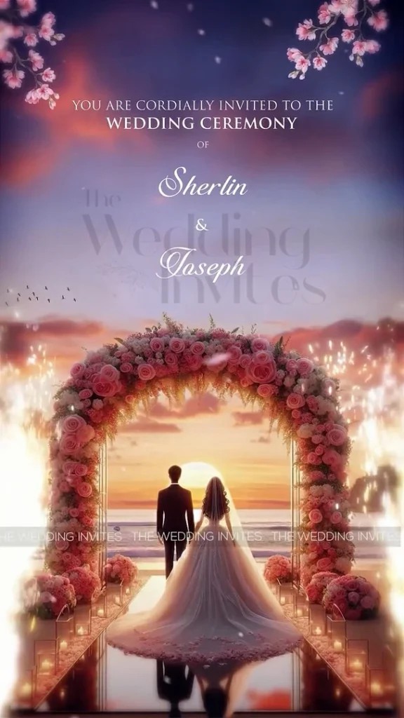 Sunset Beach Floral Invitation | Animated Video