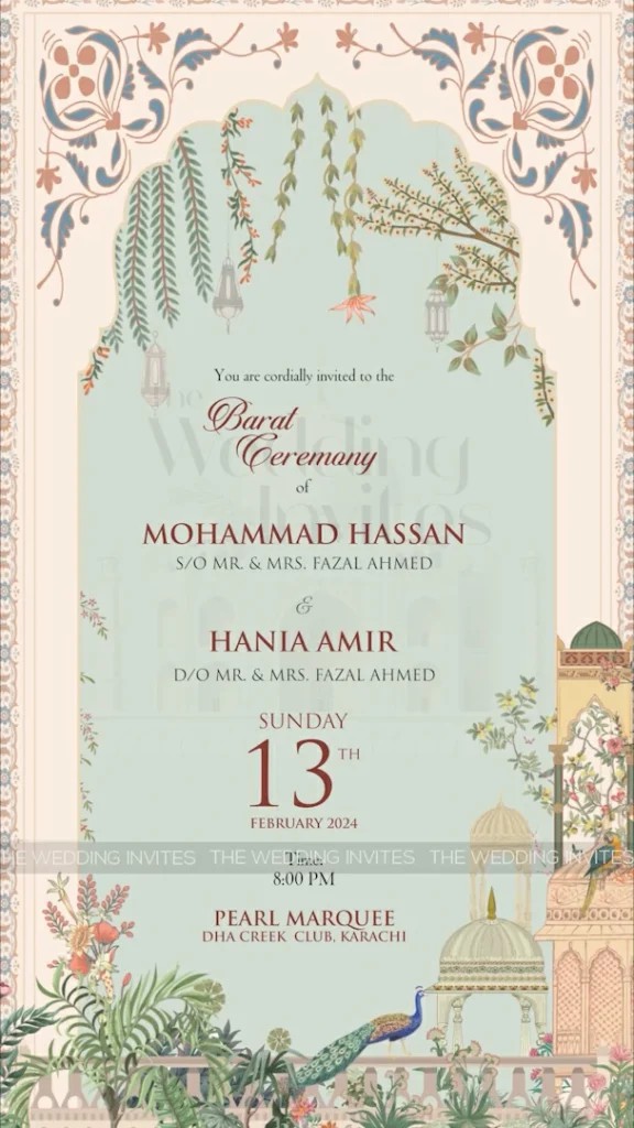 Mughal Theme Wedding Invitation V2 | Indian, Pakistani Wedding | Animated Video