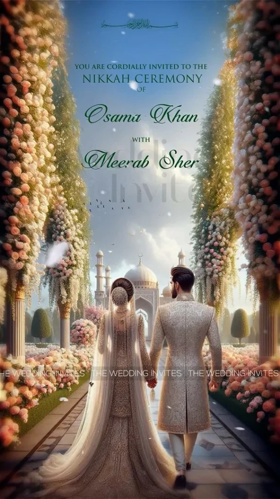 Ivory & Gold Nikkah Invitation | Animated Video