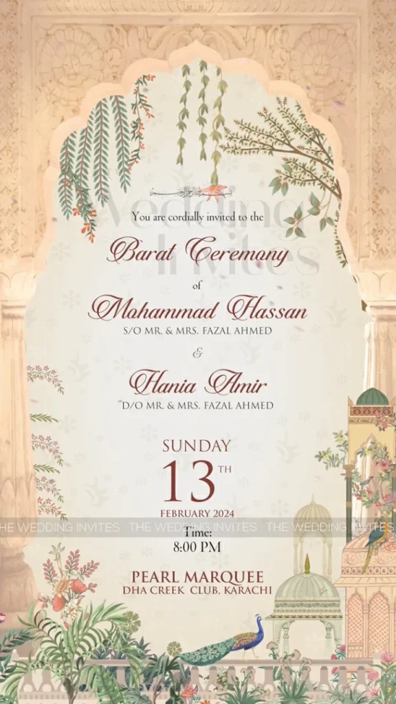 Mughal Theme Wedding Invitation | Indian, Pakistani Wedding | Animated Video