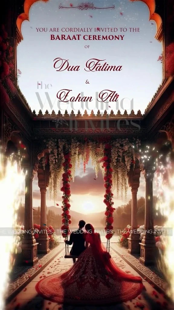 Red Roses Swing Barat Invitation | Animated Video