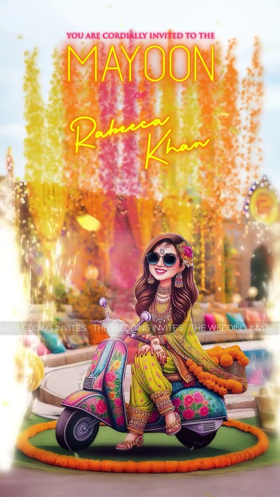Vibrant Mehndi / Mayoun Invitation | Desi Vibes