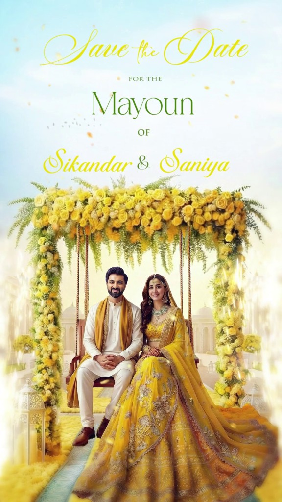 Swing Mehndi Invitation | Yellow color Theme