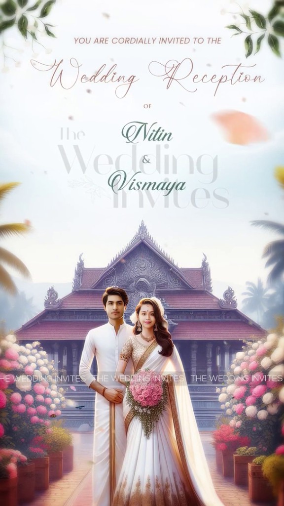 South Indian Wedding Invitation | Kerala Theme