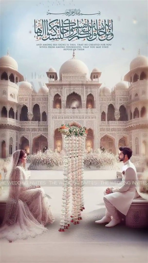 The Royal Entrance | With Couple Faces | Islamic Nikkah Invitation