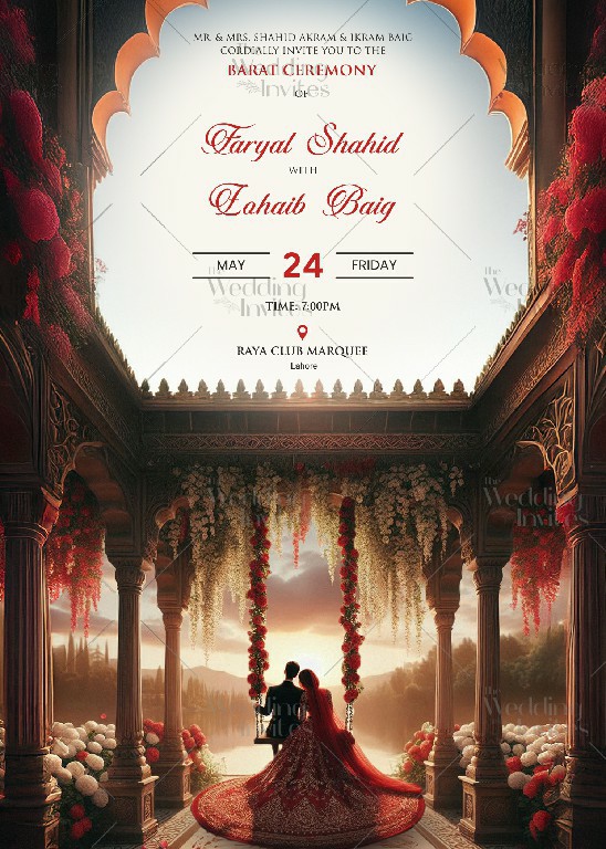 Red Roses Barat Invitation | Static Image