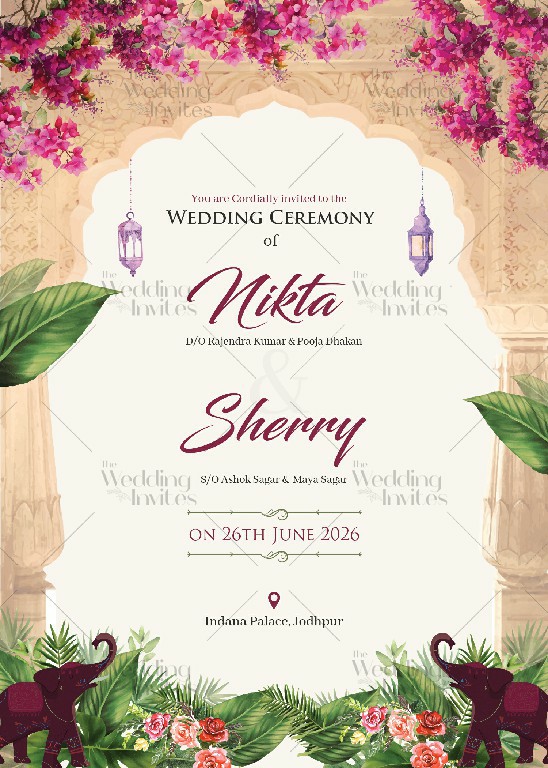 The Pink Elephant Invitation | Static Image