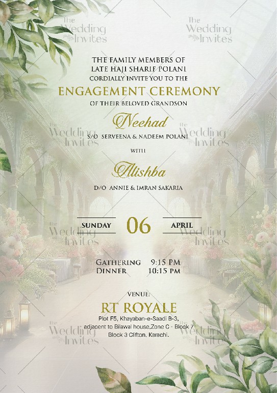 Elegant Engagement Invitation | Garden Theme | Static Image