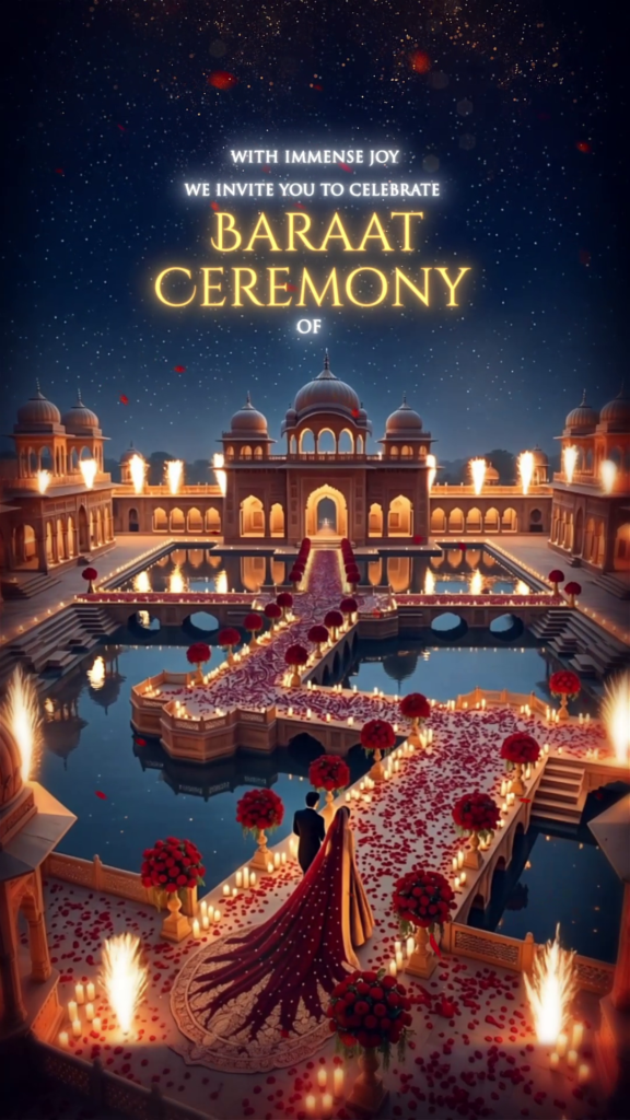 Royal Wedding Invitation | Baraat Invitation